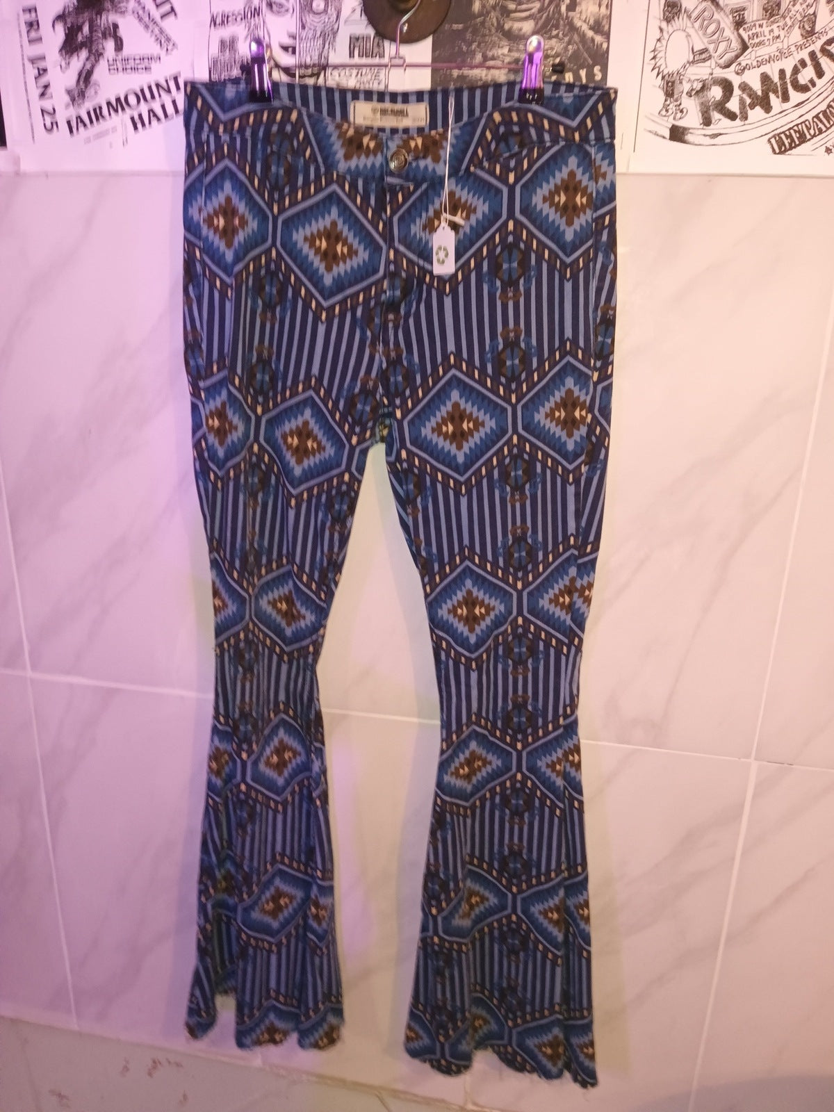 Rock & Roll Denim 21/34 Aztec Flare Jeans