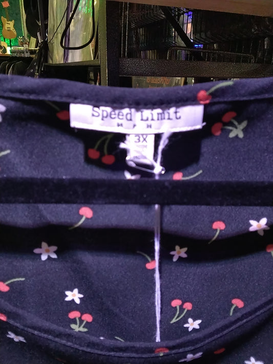 Speed limit cherries and flowers blouse