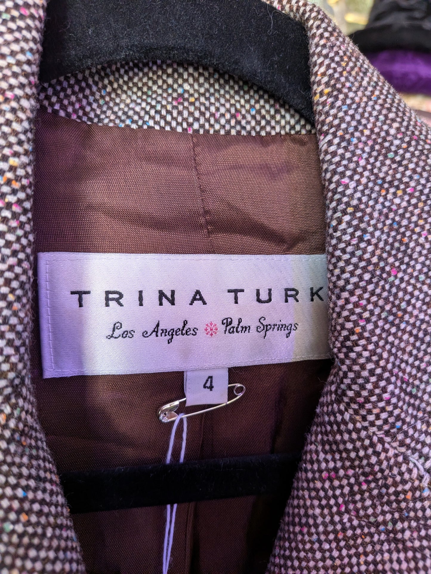 Trina Turk Size 4 button down belted blazer