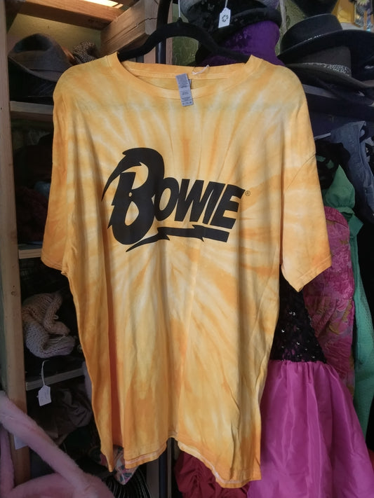 David Bowie XL orange Tie-Dye T-shirt