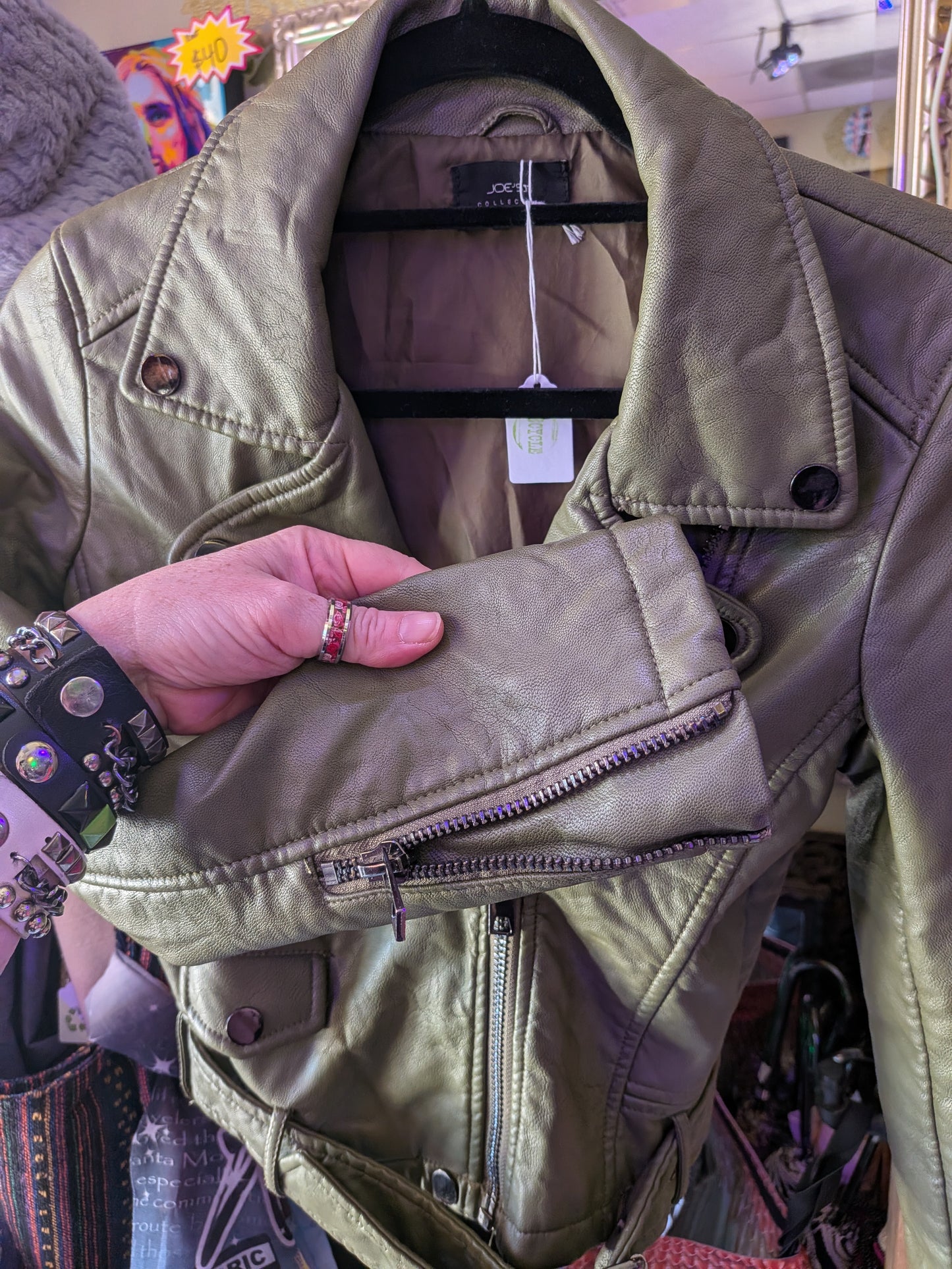 Joe's Collection XS Green Moto Jackets