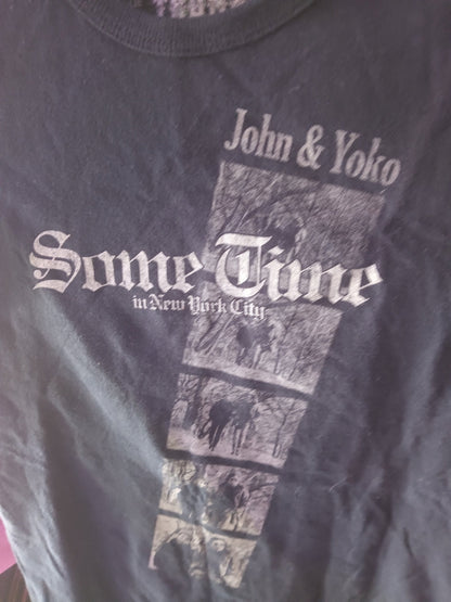 Trunk Ltd NWT John & Yoko medium Black T-shirt Some Time in NYC