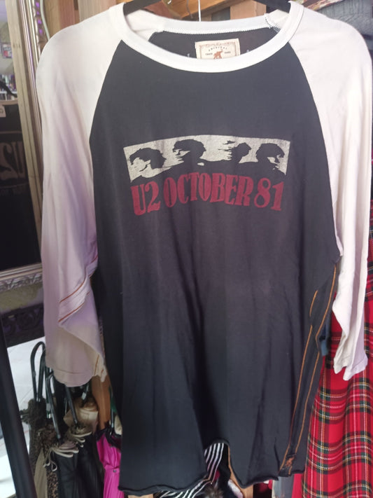 Trunk Ltd. U2 October '81 Raglan Tee 4 Rare XL