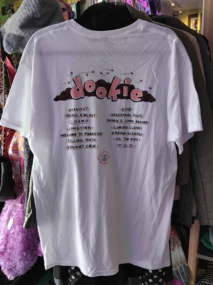 Green Day Dookie Album Band T-Shirt White Large New