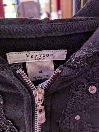 Vertigo Paris XL Missing Bling As Is Lace Gothic Hoodie