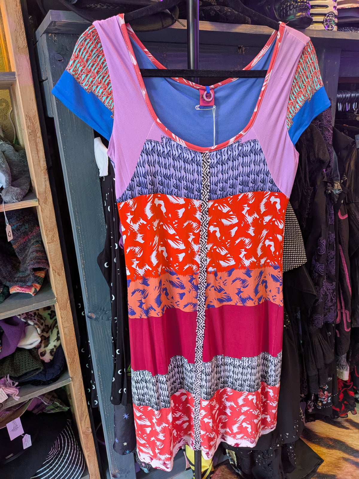 Save the Queen Small Short Sleeve Multi Media Dress