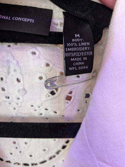 I.N.C. International Concepts Medium White Linen Moto Jacket