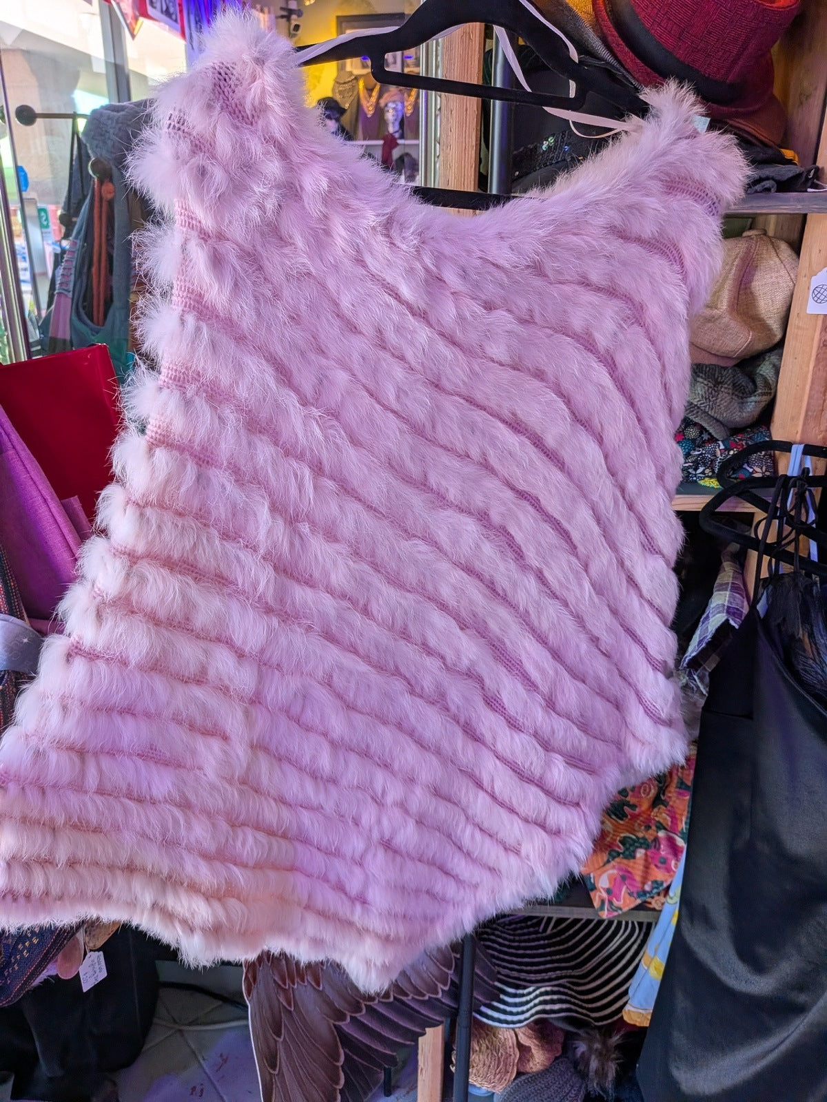 Jennyfer J One Size Pink New Poncho Faux Fur