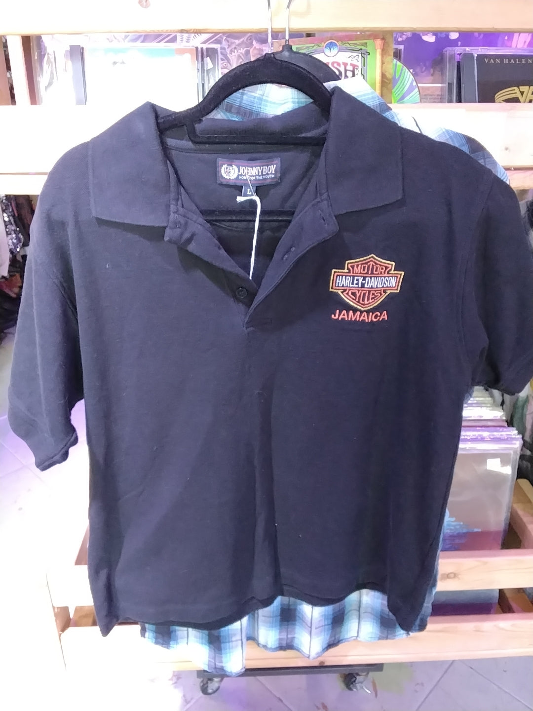 Black Collared Harley Davidson Shirt