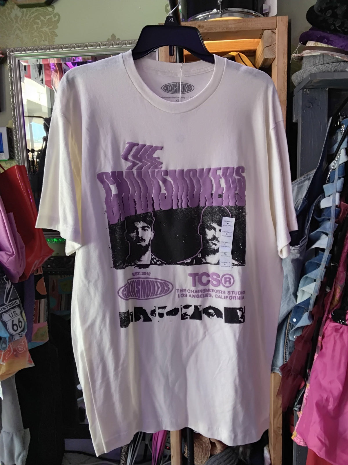 The Chainsmokers Graphic Band T-Shirt White XL NEW