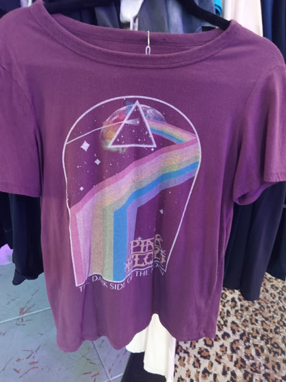 Pink Floyd small women's T-shirt Dark Side of the Moon maroon