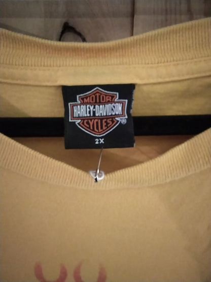 Harley Davidson Harley World Amsterdam, Holland yellow tshirt size 2X