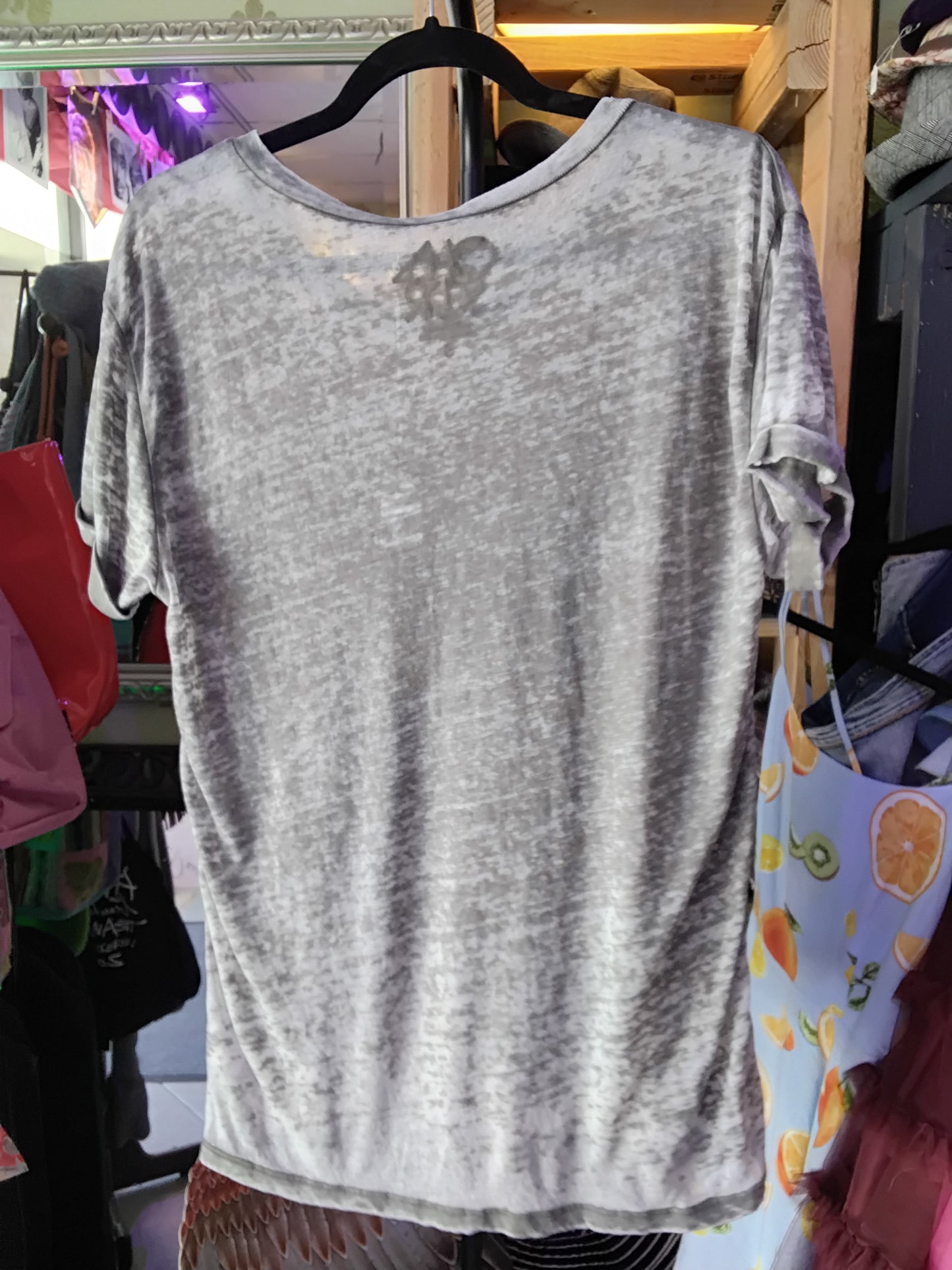 The Clash Faded Round Neck Band Tee Gray S