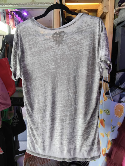 The Clash Faded Round Neck Band Tee Gray S