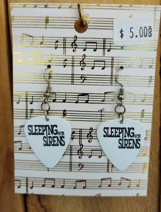 Sleeping With Sires Guitar Pick Earrings