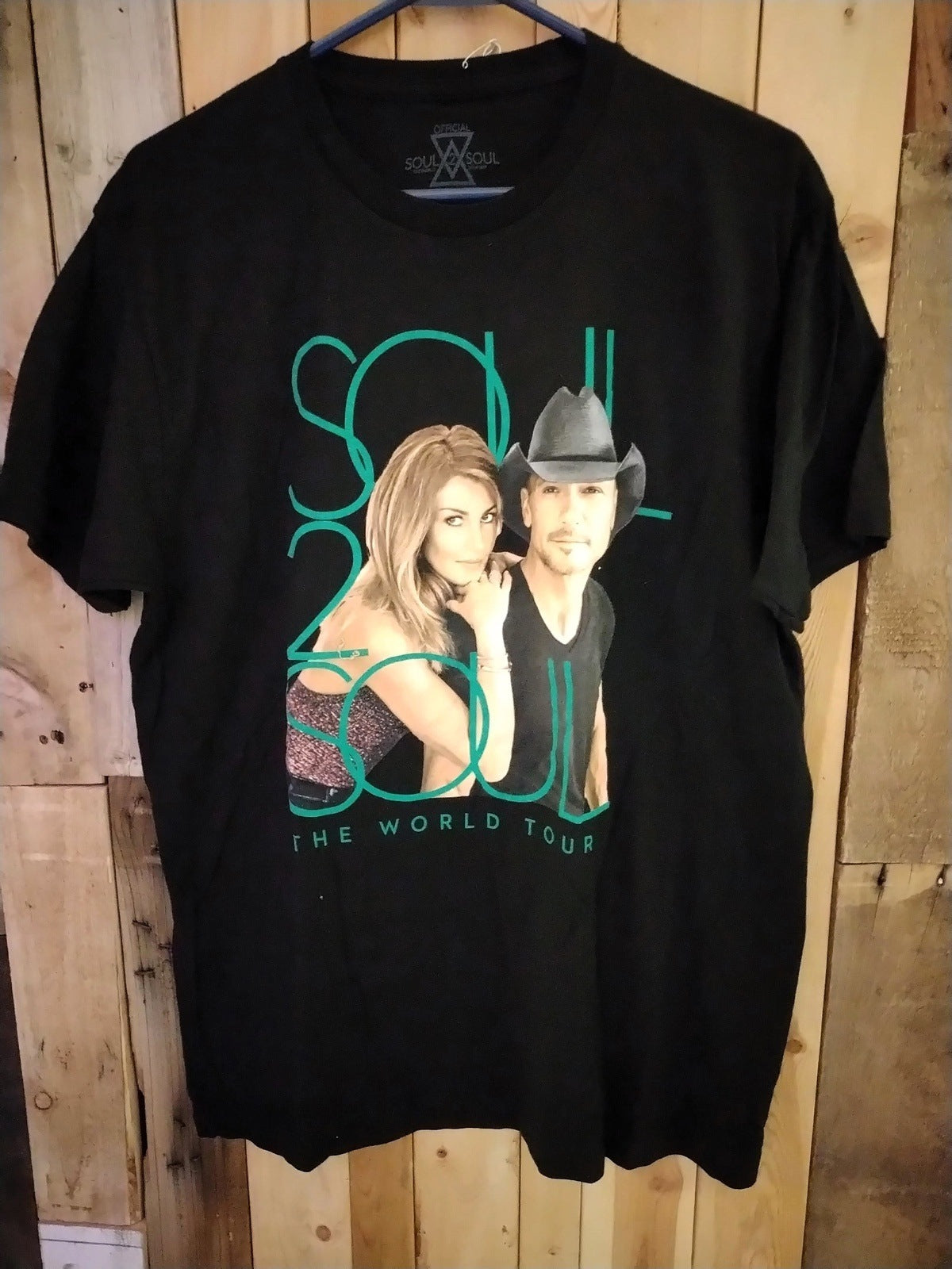 Soul 2 Soul Official Merchandise Tim McGraw Faith Hill World Tour 2017 Men's T Shirt Size L