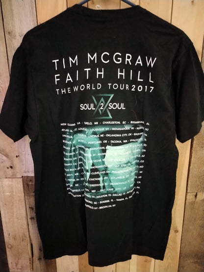 Soul 2 Soul Official Merchandise Tim McGraw Faith Hill World Tour 2017 Men's T Shirt Size L