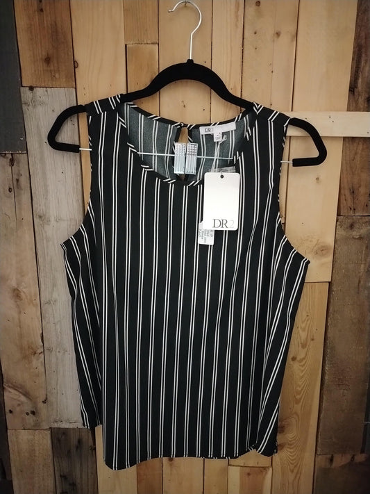 DR 2 Women's Striped Sleeveless Blouse Size Medium New with Tags
