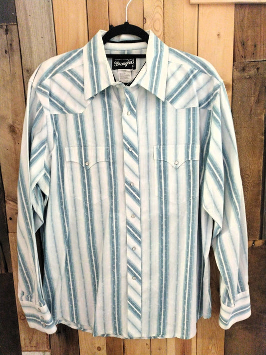 Wrangler Western Long Sleeve Snap Front Men's Shirt Size Large