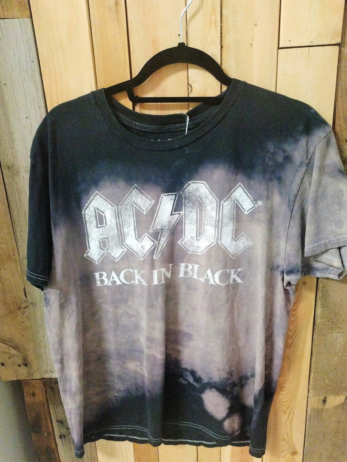 ACDC Back in Black Tie Die Tee Shirt Size M/L