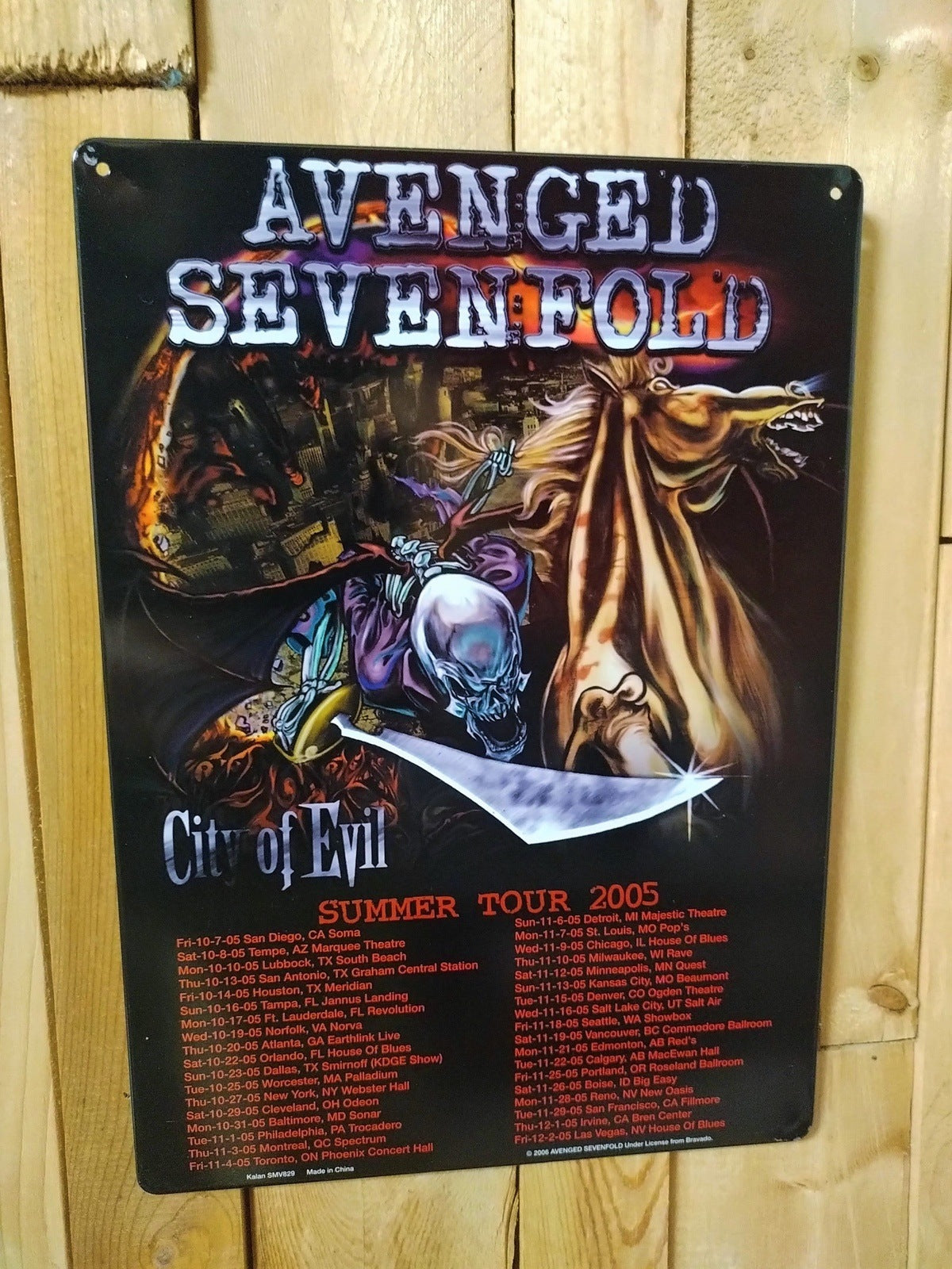 Avenged Sevenfold Metal Sign 8.25 inch X 11.5 inch