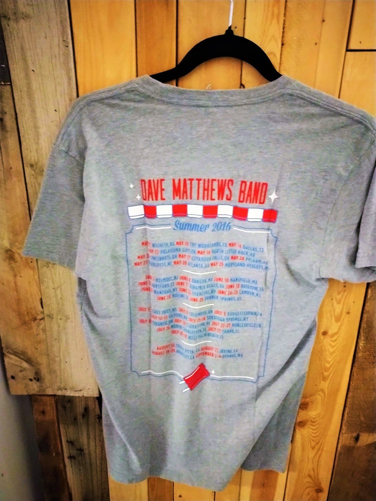 Dave Matthews Band Summer 2016 Tour Tee Shirt Size Small