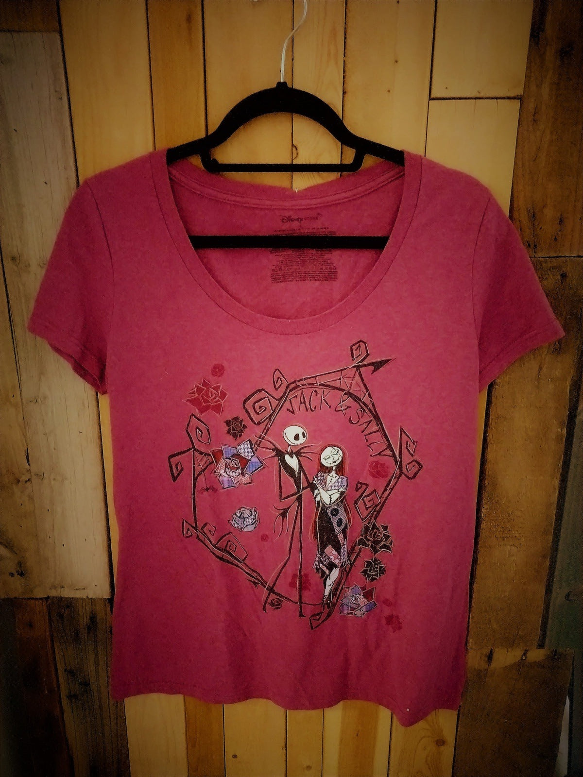 Disney Nightmare Before Christmas Jack and Sally Women's Tee Shirt Size Large