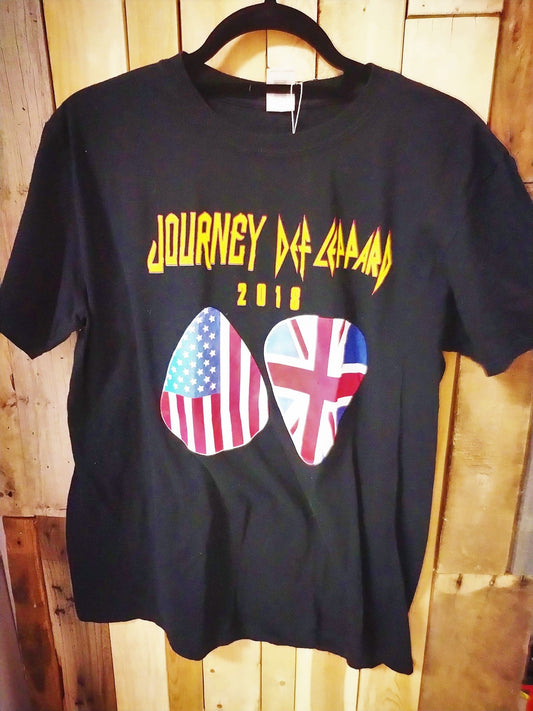 Journey and Def Leppard 2018 Tour Tee Shirt Large