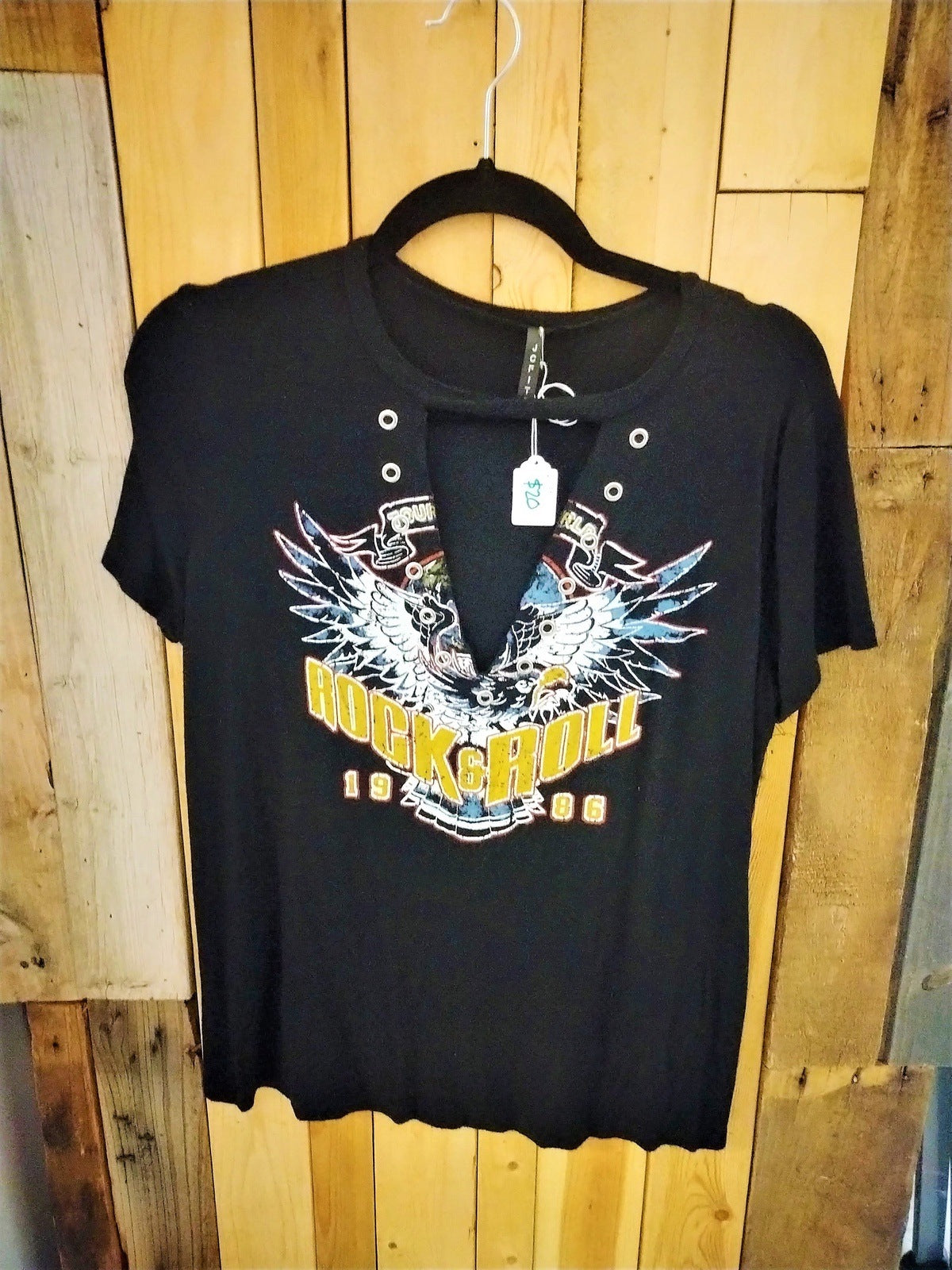 JCFITS Rock N Roll World Tour 1986 Women's Tee Shirt Size XXL