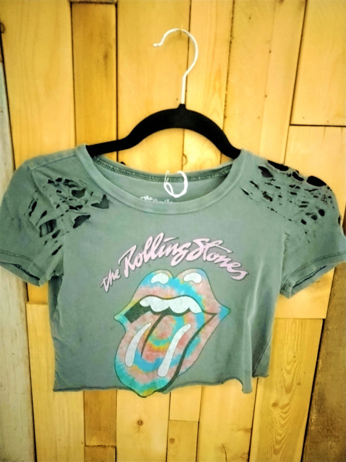 Rolling Stones Crop Tee Shirt Size Women's Small