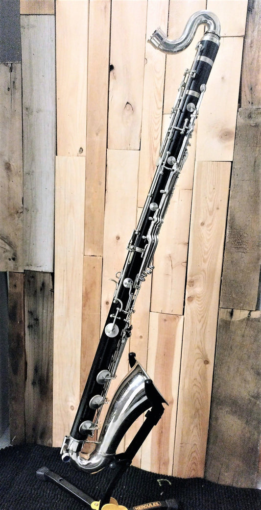 Vintage Kohler Wood Bass Clarinet With Original Case
