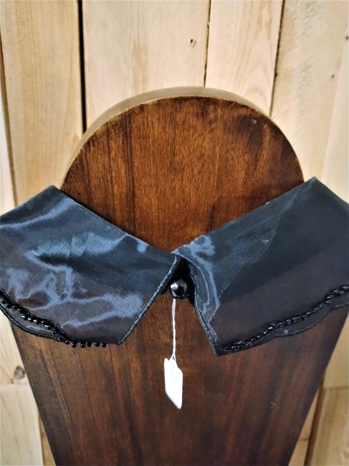 Black Beaded Dickey Collar with rhinestones