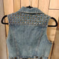 Tosca Women's Medium Studded Denim Vest