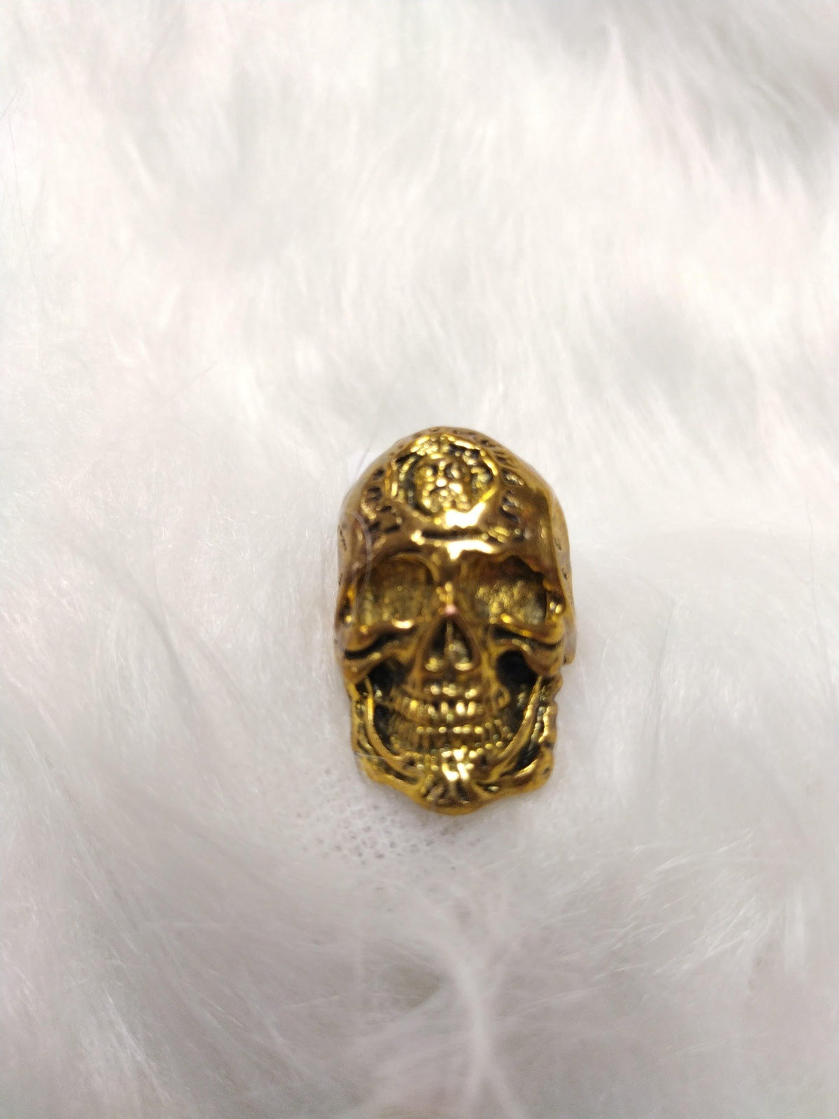 Size 9 Gold Skull Ring