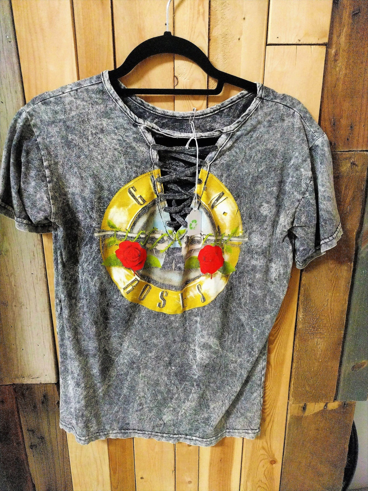 Guns N Roses Women's Size Medium Lace front Tee Shirt