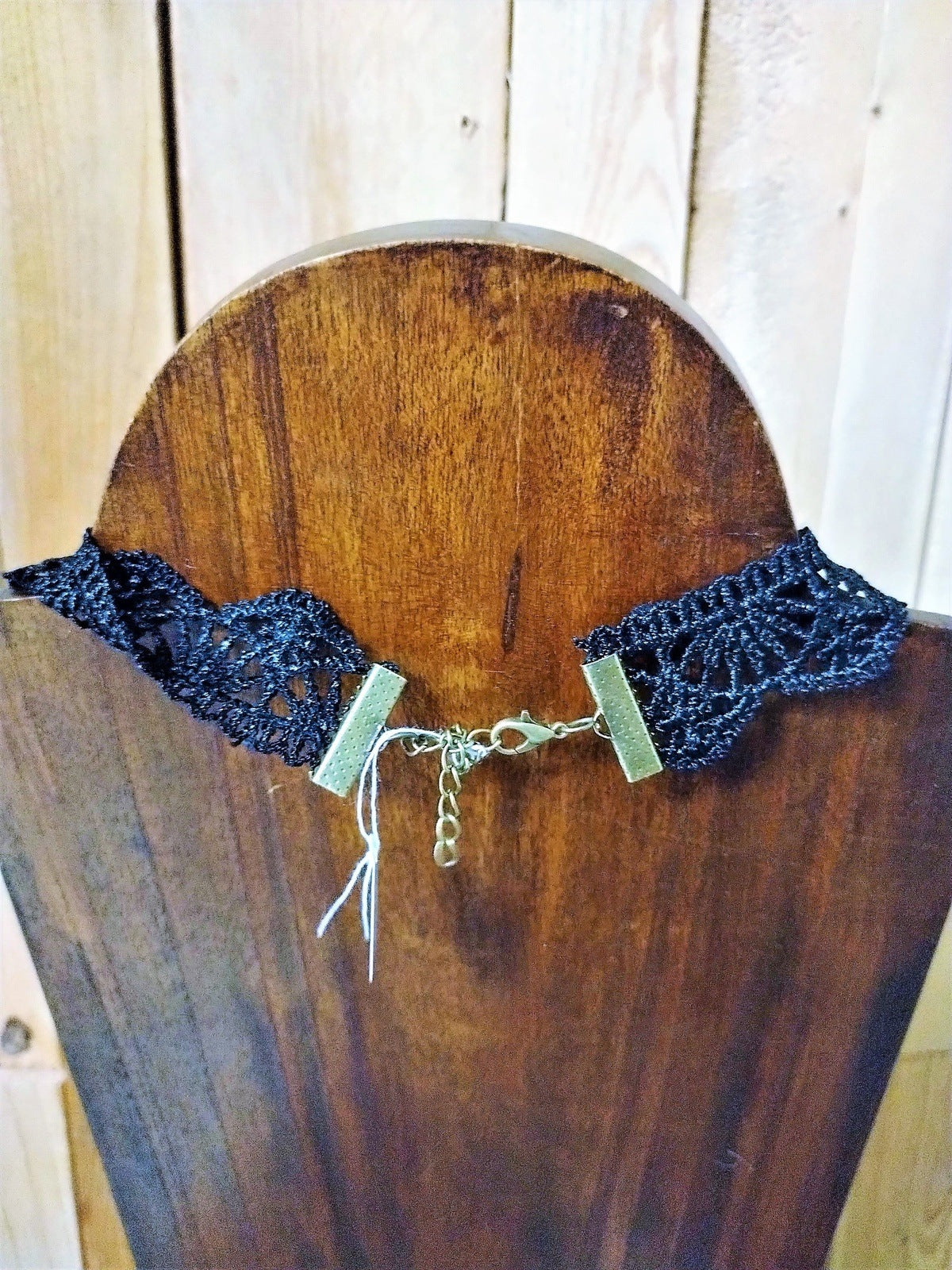 Black Lace choker with black beads