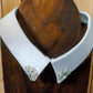 White Dickey Collar with beads and Rhinestones