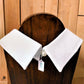 White Dickey Collar with beads and Rhinestones